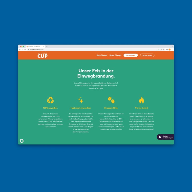 myCoffeeCup Webscreen