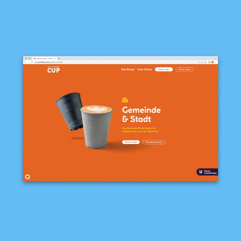 myCoffeeCup Webseiten Screen